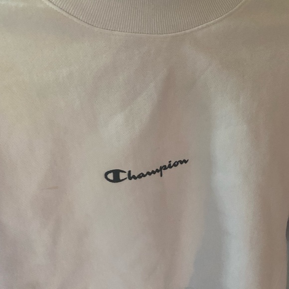 White Champion Cropped Turtle Neck Hoodie - Picture 5 of 5